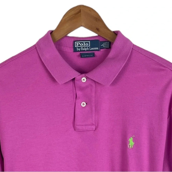 PO674 Mens Polo Ralph Lauren Designer Custom Fit Polo Shirt L - Picture 3 of 4